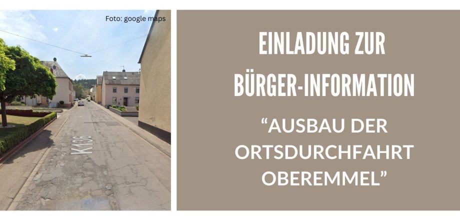 Bürgerinformation zum Ausbau der Ortsdurchfahrt Oberemmel